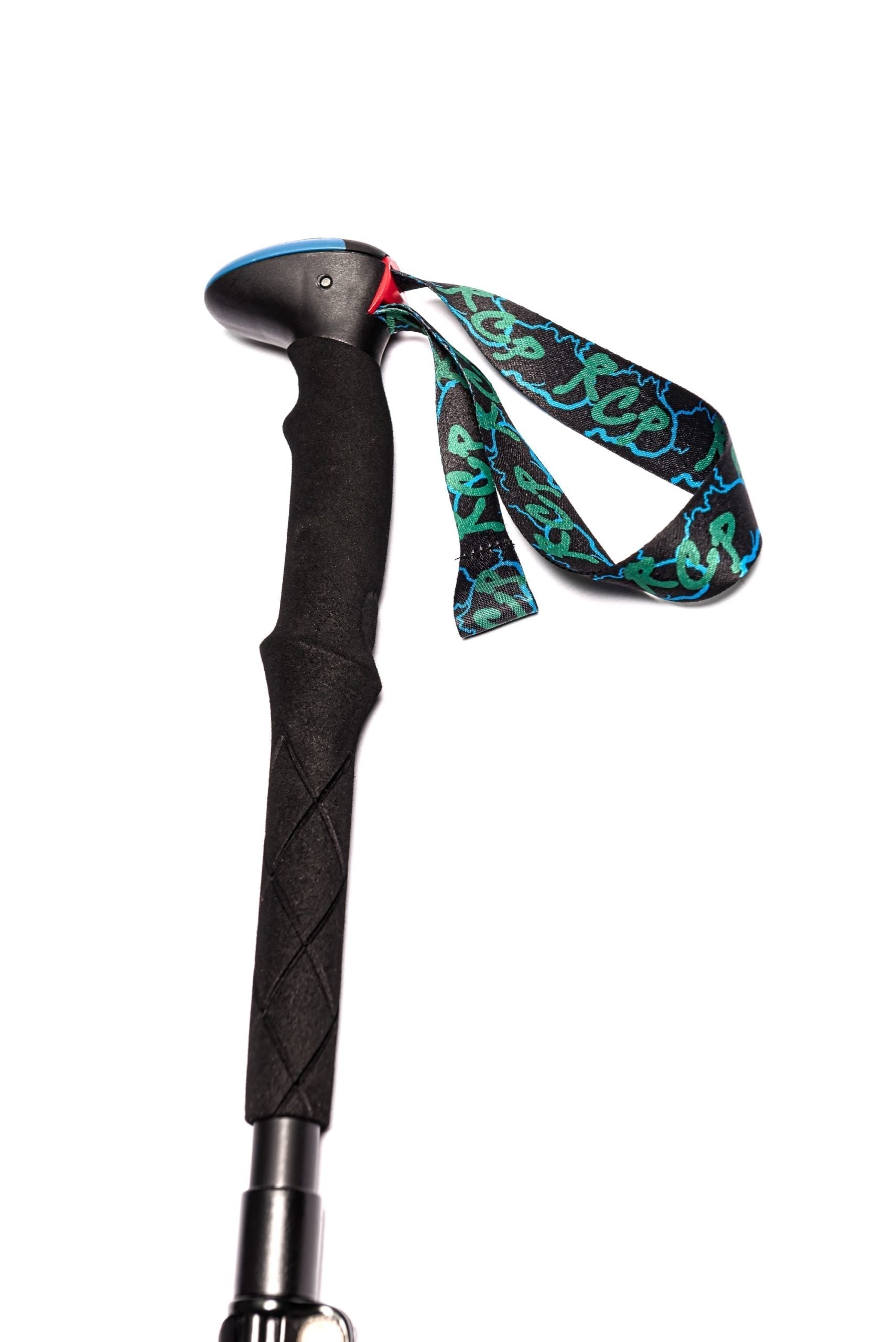 100 Carbon Folding Trekking Pole by River Country Gear with foam grip and patterned strap on Tampa Home & Garden Store