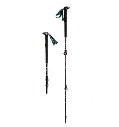 100% Carbon Ultralight Trekking Poles by River Country Gear, two black grips and teal straps on Tampa Home & Garden Store