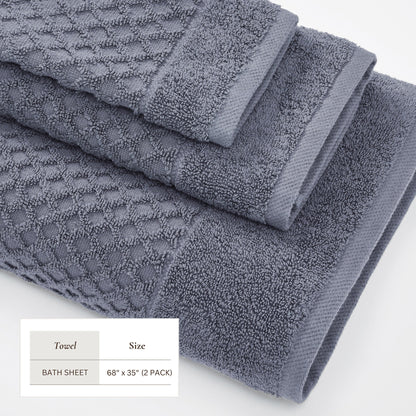Cotton Diamond Waffle Weave Bath Towel Set