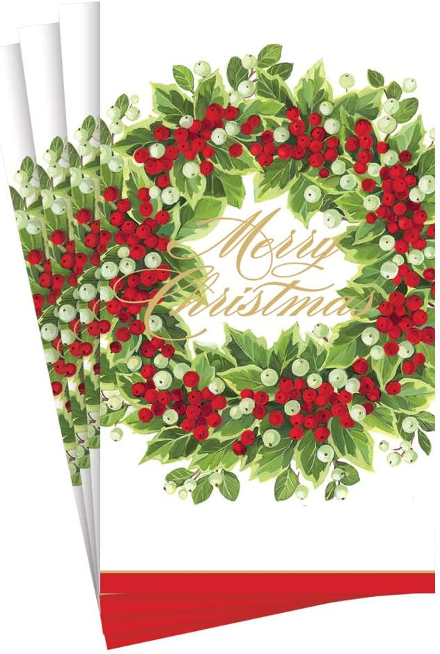 Serviette de table/serviette de buffet « Couronne de houx et de baies » - Joyeux Noël