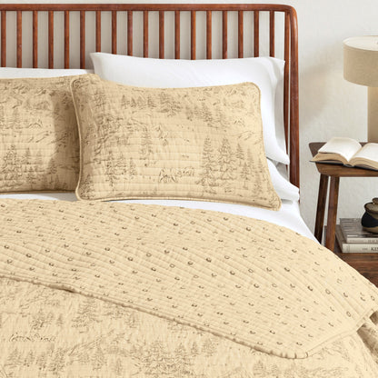 Lodge Bear And Mountain Quilt Set For Winter