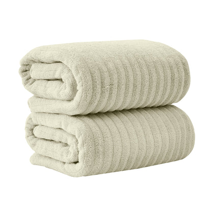 Luxury Combed Cotton and Ribbed Bath Towels