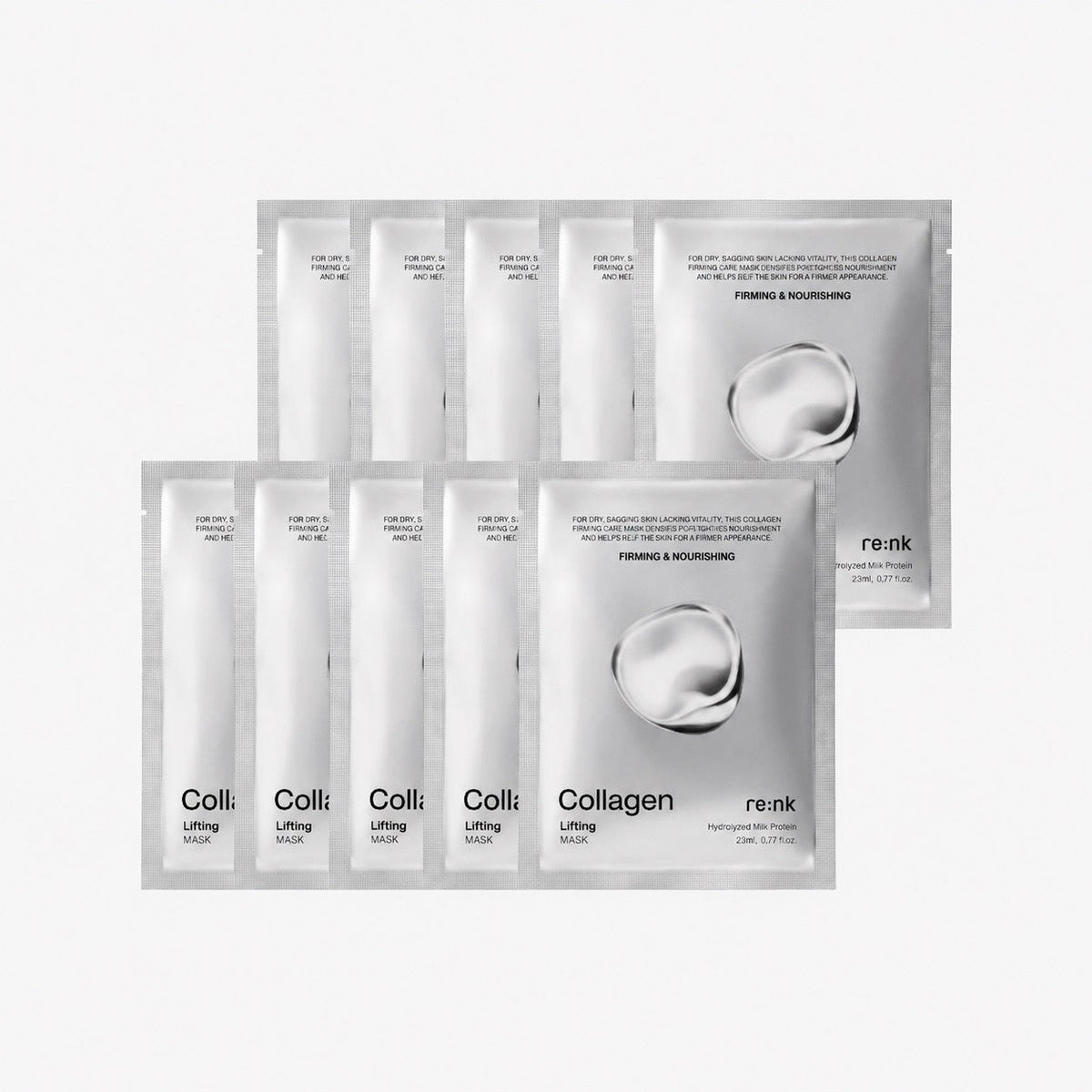 Re:NK Collagen Lifting Mask sachets, 23ml each, 10ea, silver foil packaging by Seoulia on Tampa Home & Garden Store
