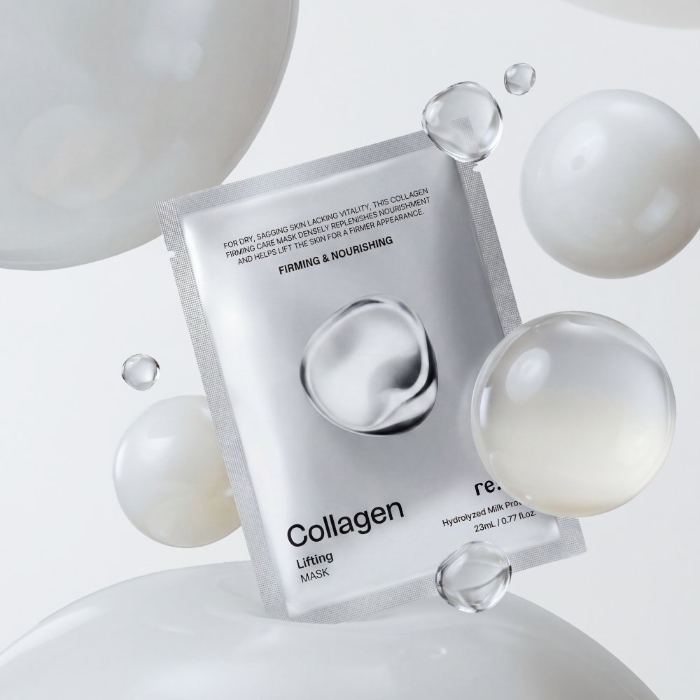 Re:NK Collagen Lifting Mask facial mask sachet by Seoulia in silver foil packaging on Tampa Home & Garden Store