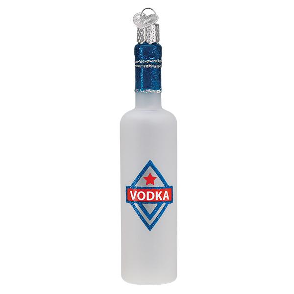 Adorno de cristal con forma de botella de vodka