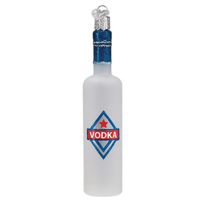 Adorno de cristal con forma de botella de vodka