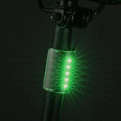 Smart Wireless Taillight and Remote Signal Light by Stevvex, bike light with green LED strip on Tampa Home & Garden Store