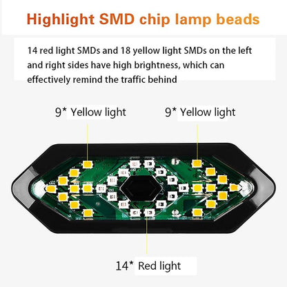Stevvex Smart Wireless Taillight and Remote Signal Light with 14 red, 18 yellow LEDs on Tampa Home & Garden Store