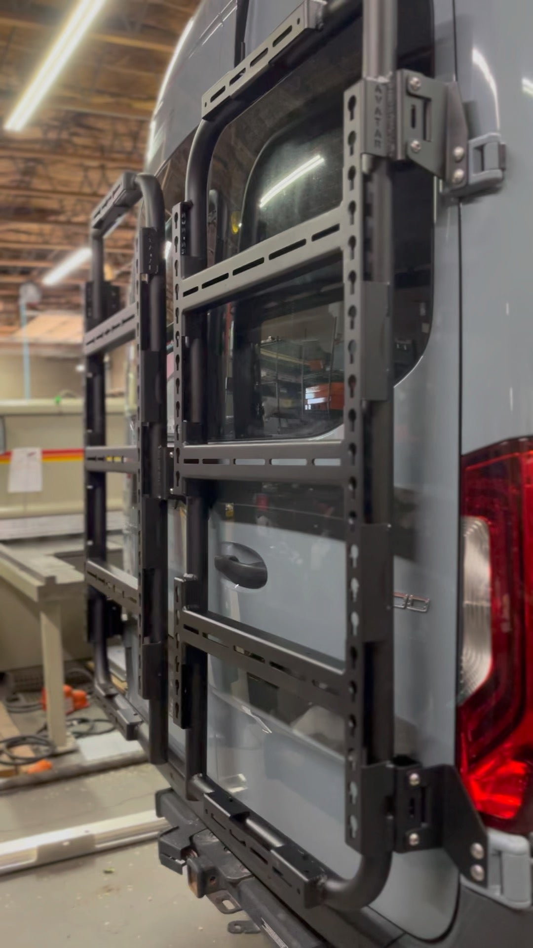 Avatar Massif van rear door storage mounting system rack frame in black steel avatar offroad on Tampa Home & Garden Store