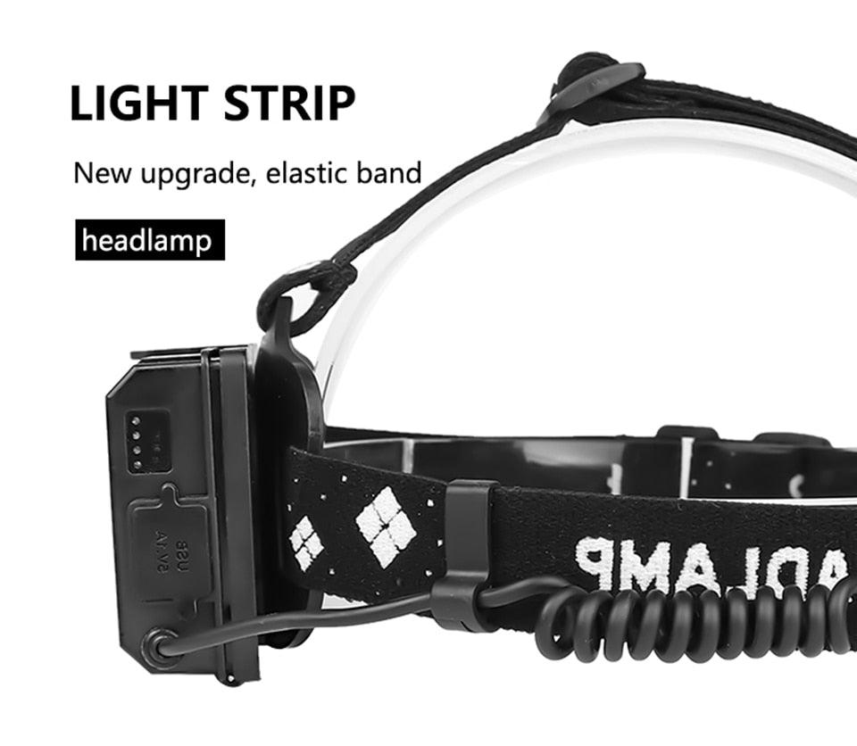 Stevvex headlamp with XHP160 LED rechargeable black waterproof adjustable zoom power bank on Tampa Home & Garden Store