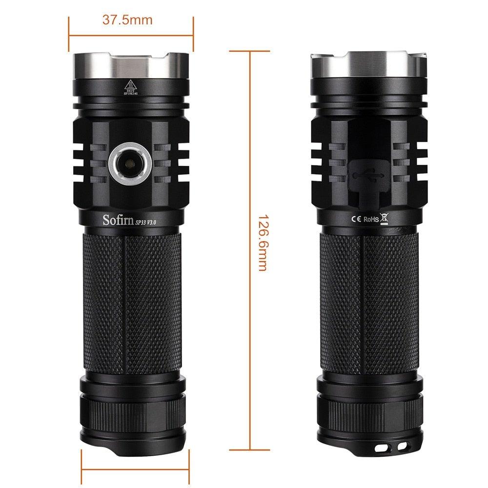 Rechargeable LED flashlight by Stevvex with adjustable beam, waterproof pocket torch on Tampa Home & Garden Store