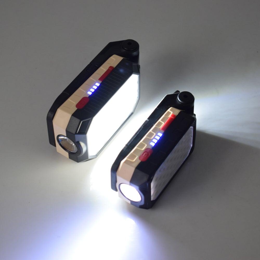 Stevvex rechargeable USB LED flashlight pair with LCD display, red button, waterproof light on Tampa Home & Garden Store