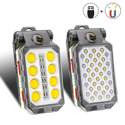 Rechargeable USB LED portable work light pair from Stevvex with LCD display and COB LED array on Tampa Home & Garden Store