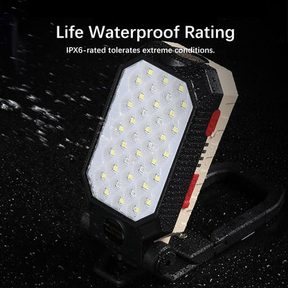 Stevvex rechargeable USB LED floodlight flashlight with LCD display COB light IPX6 waterproof on Tampa Home & Garden Store