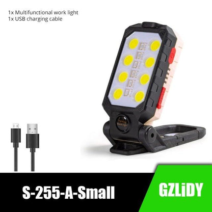 Stevvex USB LED work light with LCD display, COB LEDs, adjustable stand on Tampa Home & Garden Store
