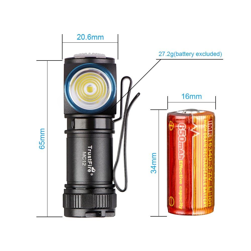 Rechargeable LED flashlight with XP-L HI, black handheld for outdoor use on Tampa Home & Garden Store