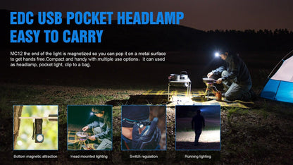 Stevvex rechargeable headlamp high-lumen CREE XP-L HI LED, magnetic bottom, outdoor camping on Tampa Home & Garden Store
