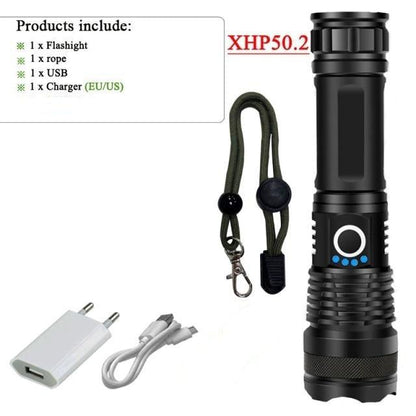 Rechargeable LED flashlight Stevvex ST4LMALOQ110 black, zoomable torch with USB charging on Tampa Home & Garden Store