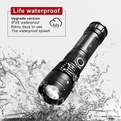 Stevvex ST4LMALOQ110 USB rechargeable flashlight black tactical waterproof handheld torch on Tampa Home & Garden Store
