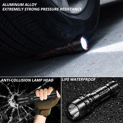 Stevvex rechargeable LED tactical flashlight, aluminum alloy body, waterproof high-lumen on Tampa Home & Garden Store