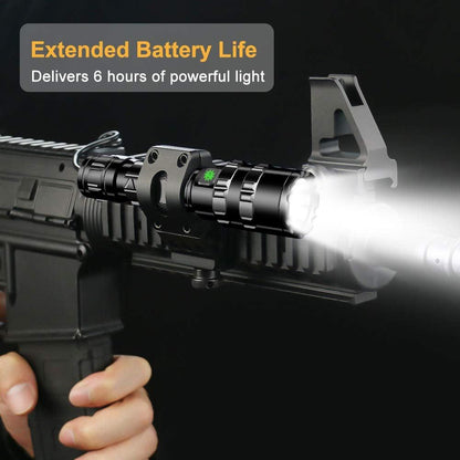 Stevvex ST4LMAPP111 rechargeable LED tactical flashlight aluminum body high lumen mounted on rail on Tampa Home & Garden Store