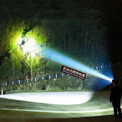 Stevvex LED headlamp, rechargeable, head-mounted, high-lumen, waterproof long-range beam outdoor on Tampa Home & Garden Store