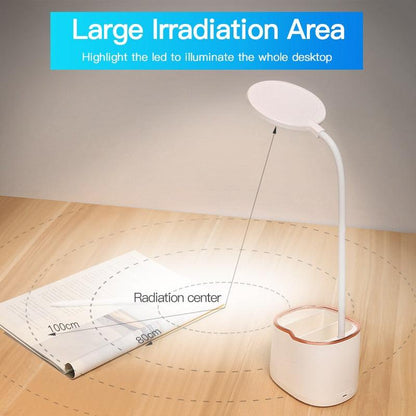 Stevvex desk lamp with pen storage base, white LED touch, USB powered, desk decor on Tampa Home & Garden Store