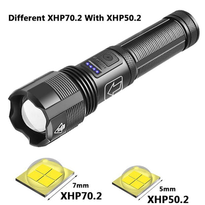 Stevvex USB LED tactical flashlight black zoomable head waterproof torch for outdoors on Tampa Home & Garden Store