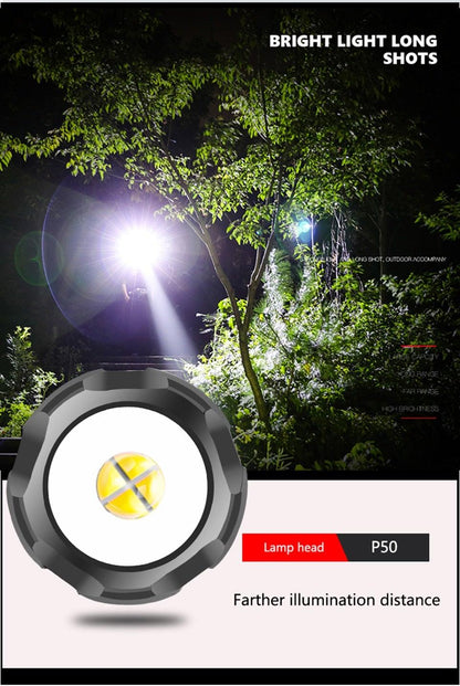 Rechargeable tactical flashlight Stevvex, USB LED zoomable handheld torch, waterproof on Tampa Home & Garden Store