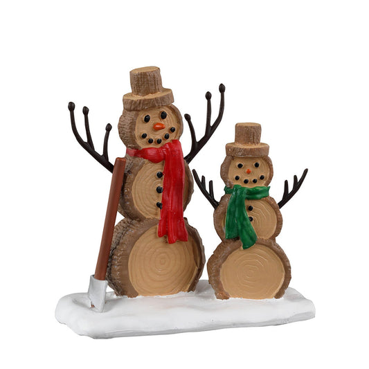 Bonhommes de neige en rondins