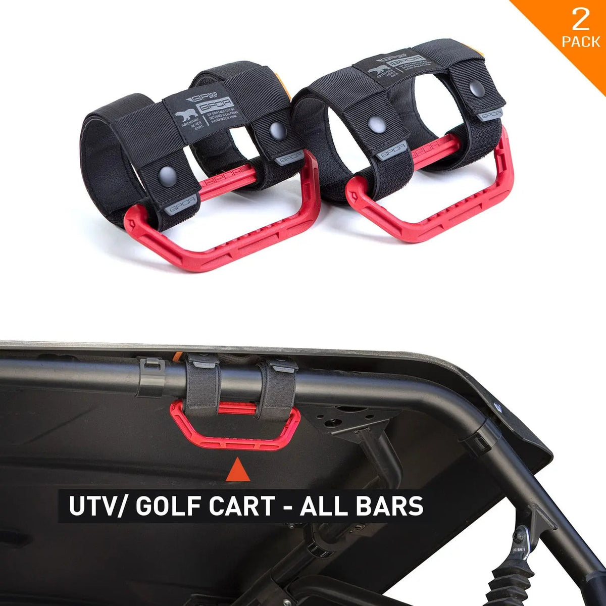 GP-Grip Universal roll-bar clamps with black straps and red handles, 2-pack GPCA car interior gear on Tampa Home & Garden Store