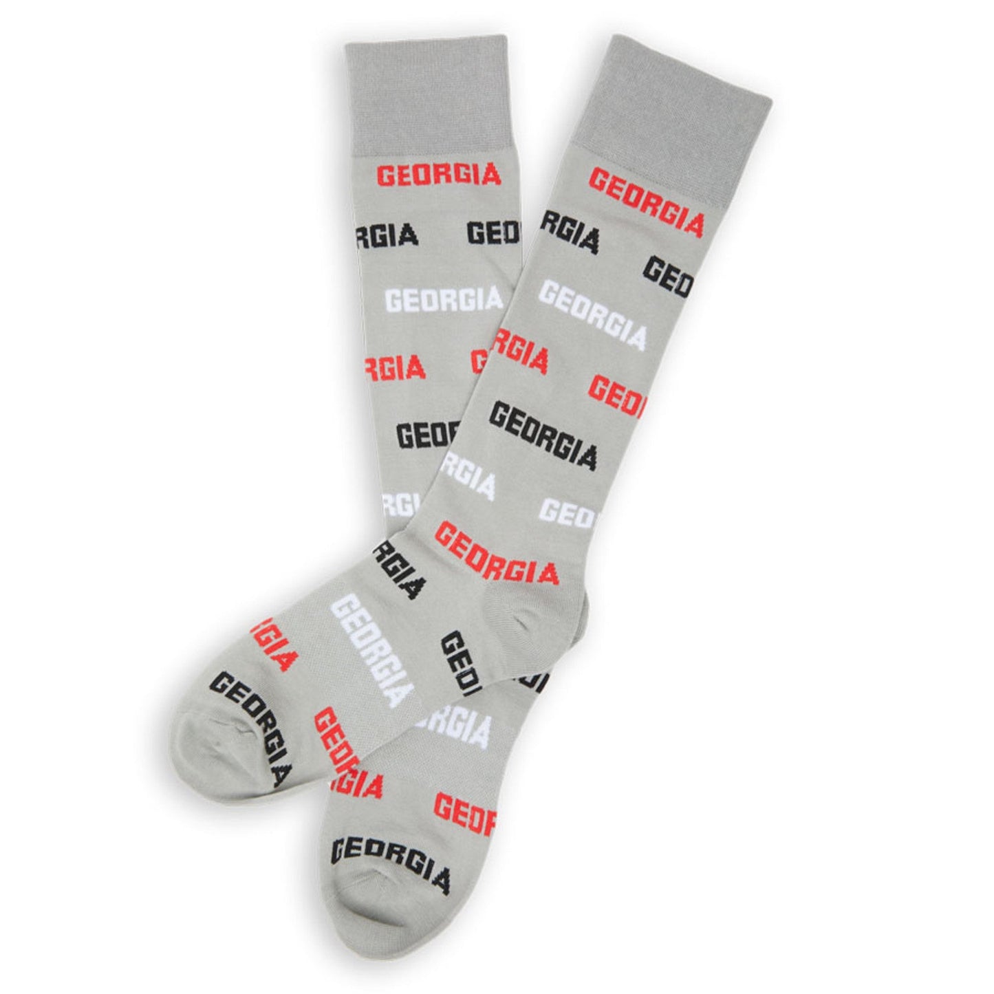 Georgia dress socks 4-pack by DeadSoxy gray with red black white GEORGIA letters on Tampa Home & Garden Store