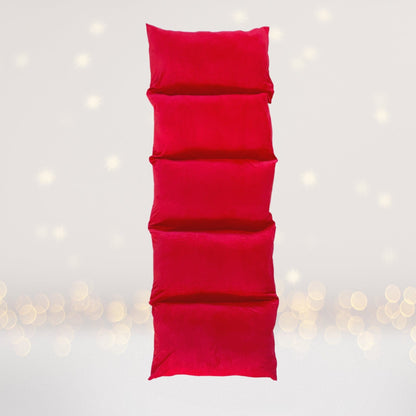 Red kids floor lounger pillow bed, long rectangular cushion with soft fabric on white background on Tampa Home & Garden Store