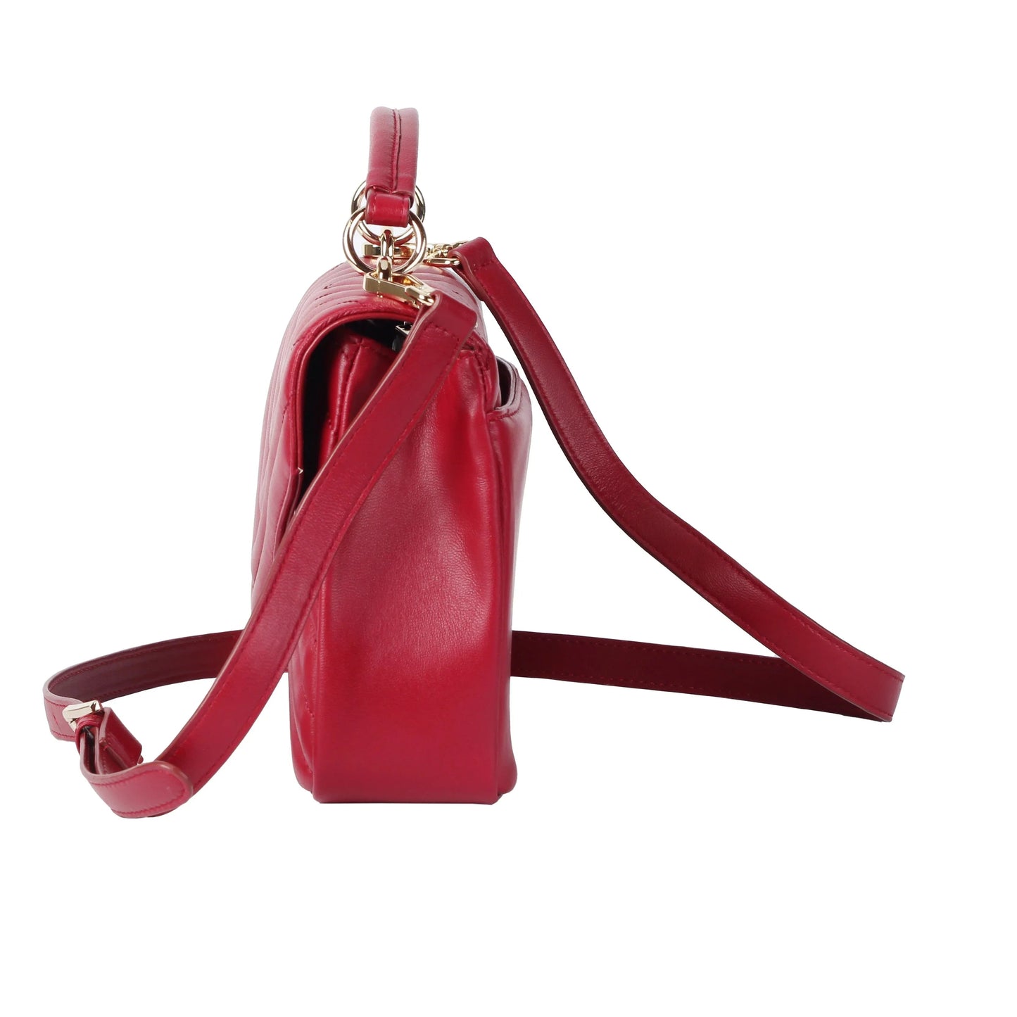 Soft Lambskin Flap Crossbody Bag – Quilted Leather Shoulder Purse