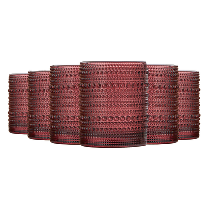 Tonal Hobnail Lowball Glassware Set of Six