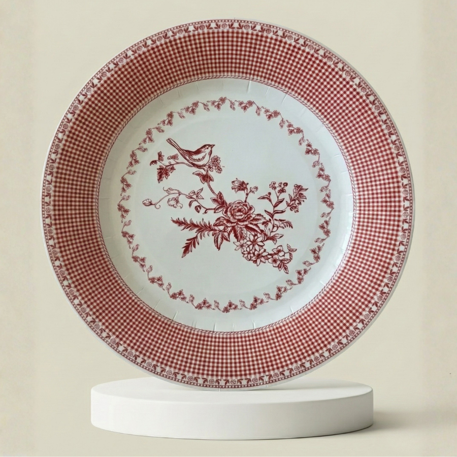 Homestead Red Paper Dinner Plates And Bowls