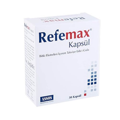 Refemax capsules vitamin supplement Beauty Care Bag white box with blue red logo, 30 capsules on Tampa Home & Garden Store