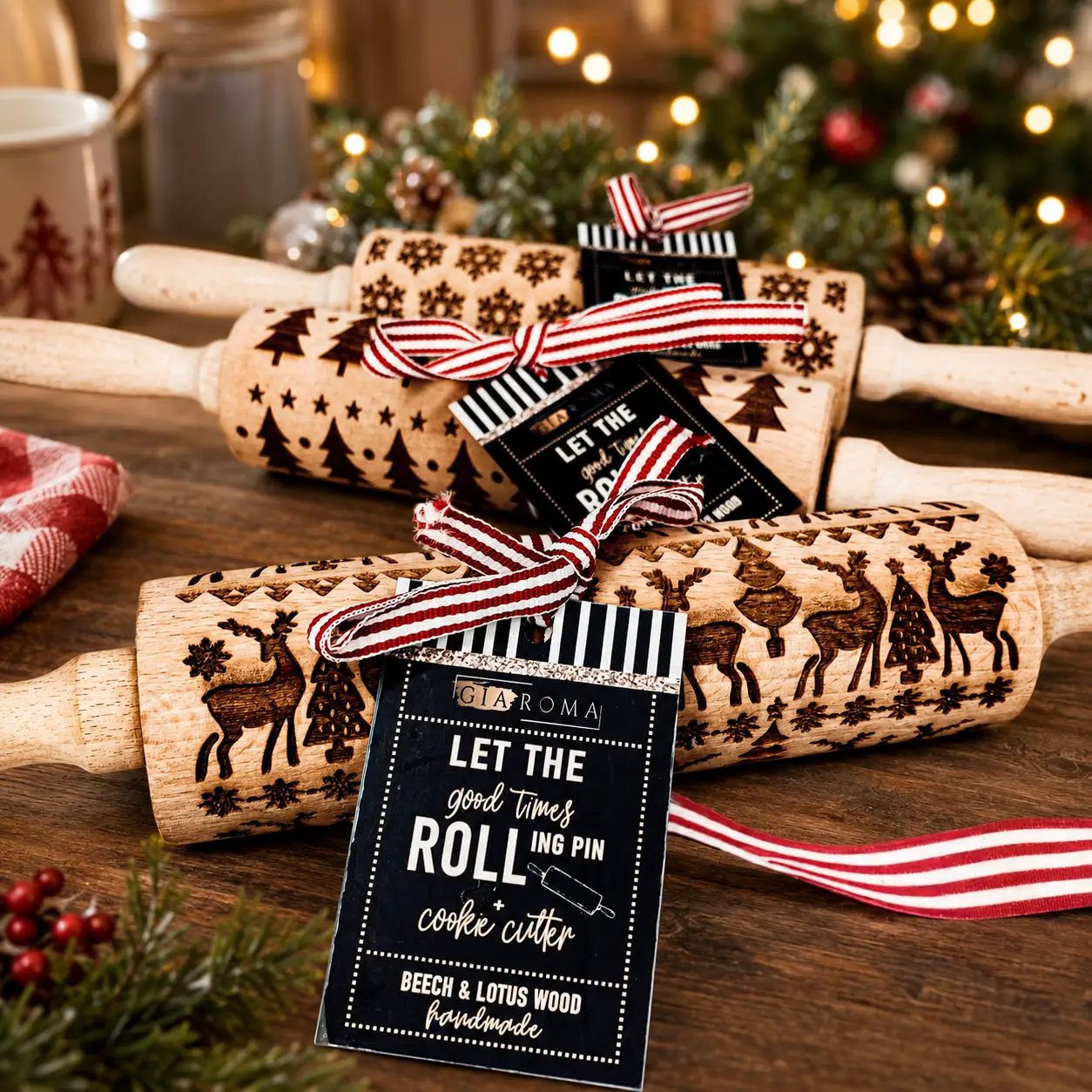 Christmas Rolling Pin Set In 10 Styles Varieties