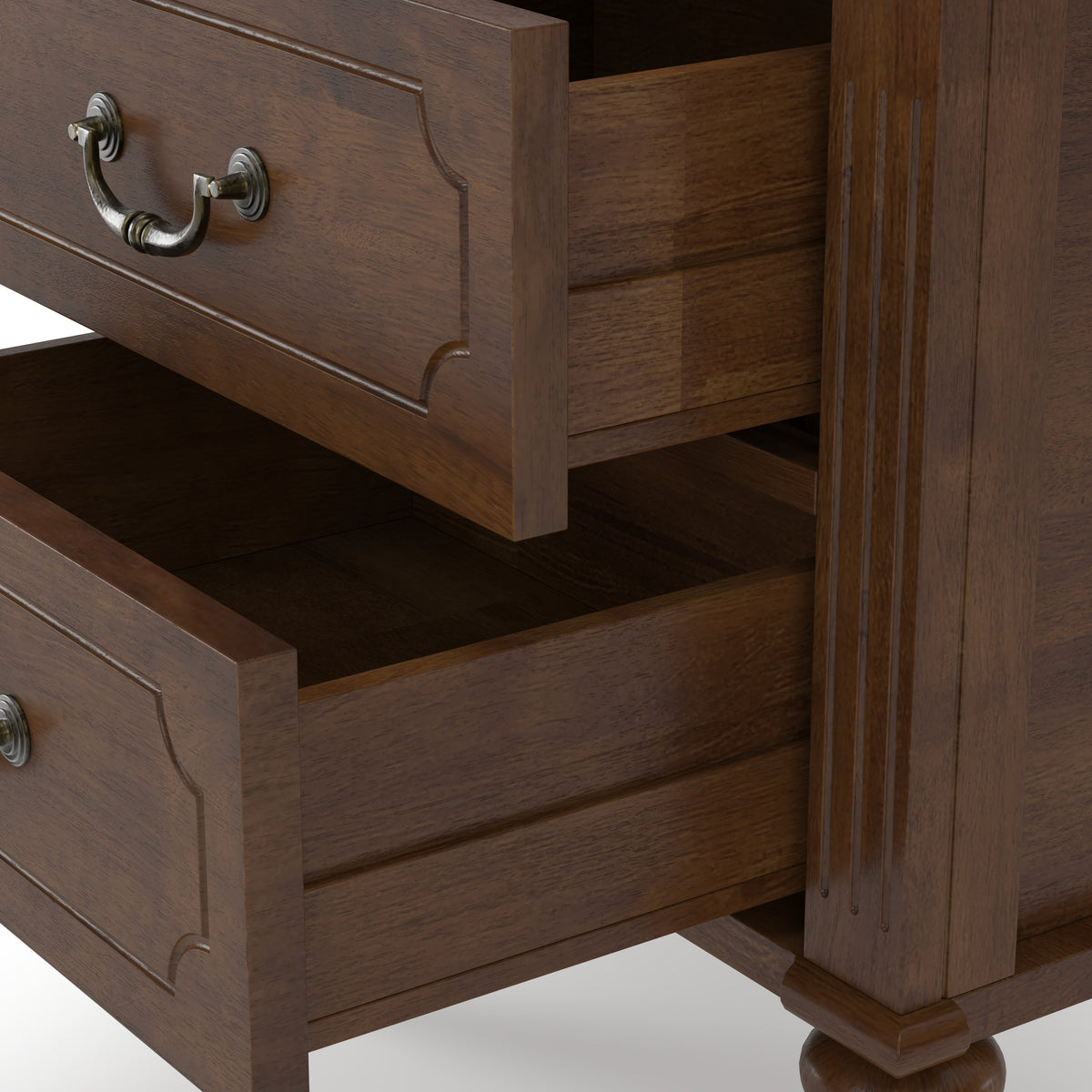 Farmhouse nightstand with 2 drawers in walnut solid wood, brass hardware by HouseOfZazla on Tampa Home & Garden Store