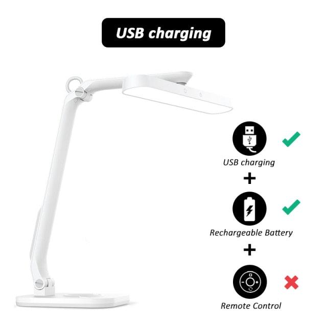Desk lamp Stevvex white USB, adjustable arm, eye-care LED; remote not included on Tampa Home & Garden Store