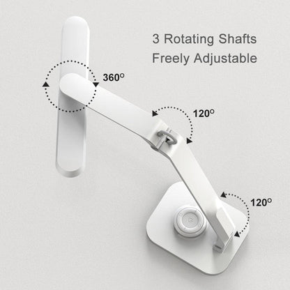 Stevvex white LED desk lamp with 3 rotating shafts and adjustable arm on Tampa Home & Garden Store
