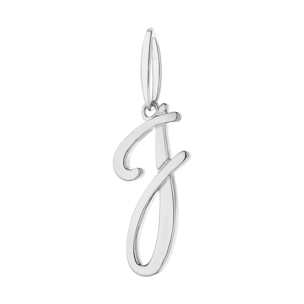 Initial J Necklace by Lauren G Adams pendant in silver-tone metal with cursive J charm on Tampa Home & Garden Store
