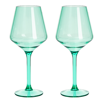 Saint Tropez Mint Green Acrylic Wine Glass Set