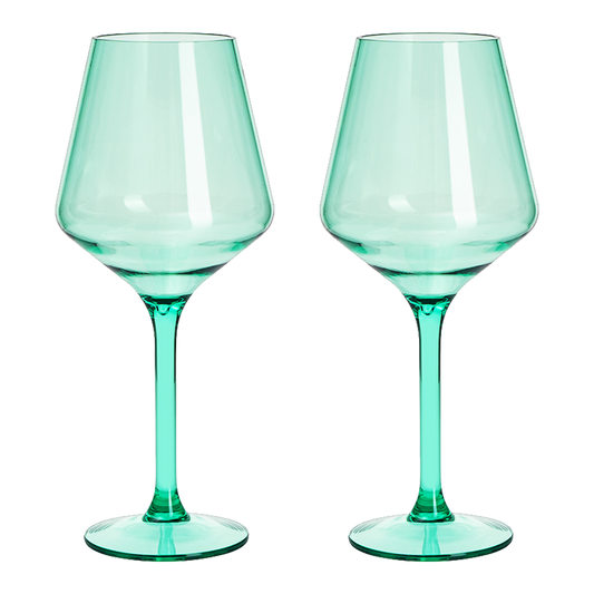 Saint Tropez Mint Green Acrylic Wine Glass Set