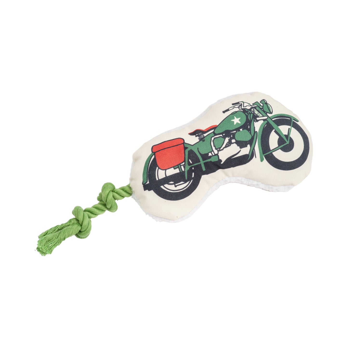 Juguete de peluche para perro Country Living: motocicleta militar retro con chirriador y papel arrugado