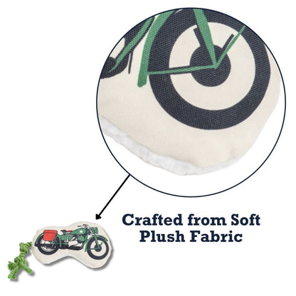 Juguete de peluche para perro Country Living: motocicleta militar retro con chirriador y papel arrugado