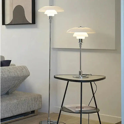 Retro Black Glass Shade Led Floor Lamp Nordic