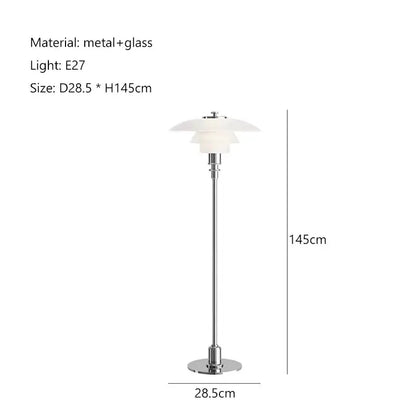 Retro Black Glass Shade Led Floor Lamp Nordic