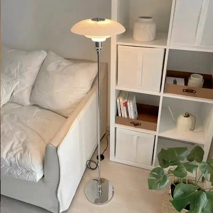 Retro Black Glass Shade Led Floor Lamp Nordic