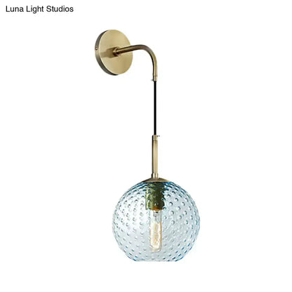 Retro Glass Globe Wall Lamp Pink Yellow and Blue
